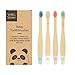 Brosse à dents en bambou bio pour bébé | Quatre Couleur | Doux fibre Soies | Sans BPA | Poignée 100% Biodégradable | Végétalien Eco Friendly Brosses à dents pour bébé de Wild & Stone