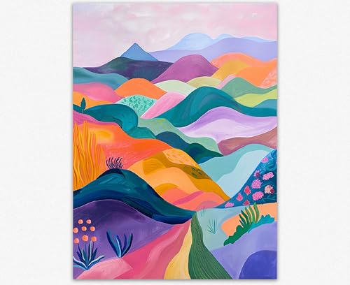Poster des pics montagneux art abstrait Matisse paysage coloré 40x50