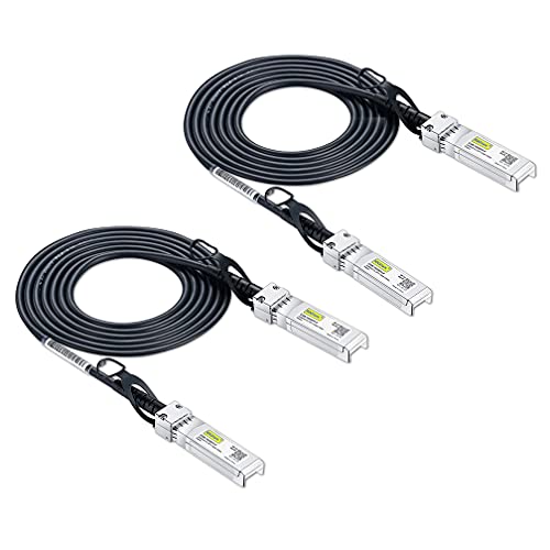 [2 Stück] 10G SFP+ DAC Cable - 10GBASE-CU Passive Direct Attach Copper Twinax SFP Cable for Cisco SFP-H10GB-CU1.5M, D-Link, Supermicro, Netgear, MikrotikFortinet,1.5-Meter(5ft)