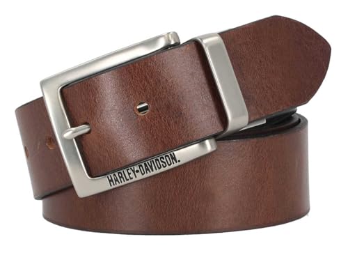Harley-Davidson Men's Mod Reversible Genuine Leather Belt - Matte Black/Brown3