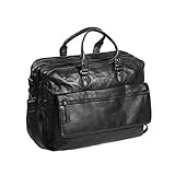 Robustes 17-Zoll-Laptopfach The Chesterfield Brand Leder Laptoptasche Schwarz Rowan Black Label Laptop 17\