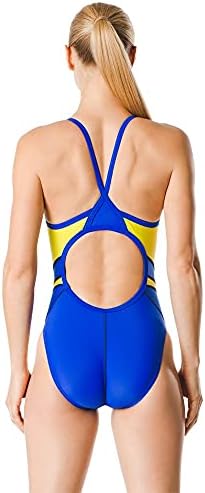 Speedo Women's Powerflex Flyback One Piece Swimsuit - Solid Team Colors for Adult Swimmers