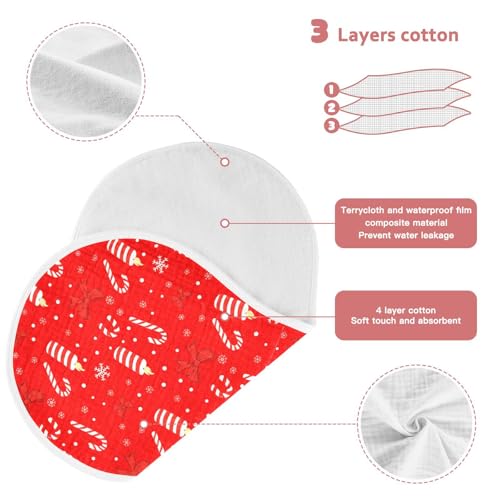 Striped Candles Pattern Muslin Baby Burp Cloths - Super Absorbent and Soft Burping Rags - Cotton Burp Clothes Set for Boys and Girls, 1 Pack3