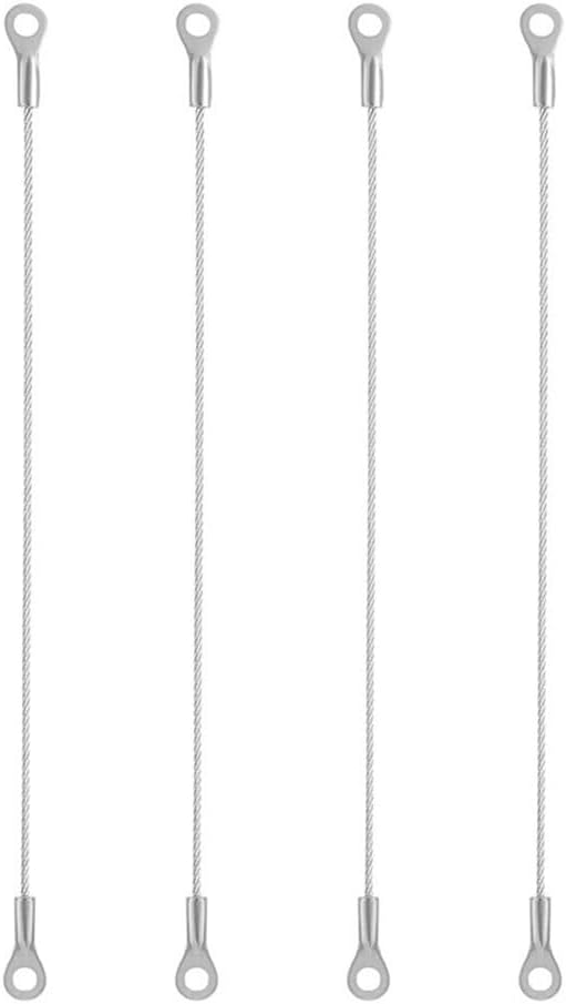 Stainless Steel Cabinet Hinge Limiter, Adjustable Door Opening Restrictor with Nylon Coated Cable for Cabinets, Cabinet Door Rope Stop, 4 Pack