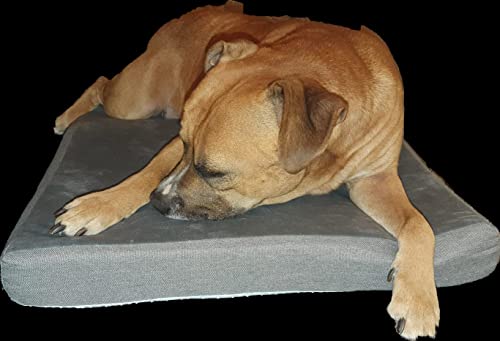 Large Grey Dog Bed Mattress Memory Foam Thick Removable Washable Cover Zipper Plush Pet Mat OL20 - Image 3