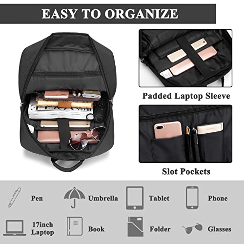 VASCHY 17 inch Laptop Backpack for Men with USB Port Lightweight Slim Business Backpack3