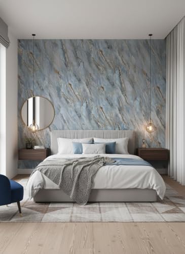 Image of VKR Waterproof Peel and Stick Vinyl Wallpaper | Self Adhesive Furniture Covering Sheet for Kitchen Countertops, Tables, Shelves & Wardrobes (Grey, Pack of 1)