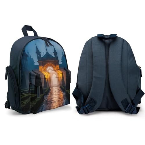 The Garden at Night Backpack for Men Women, Durable Small Bookbag Lightweight Daypack for Travel, Hiking, Blue-style4