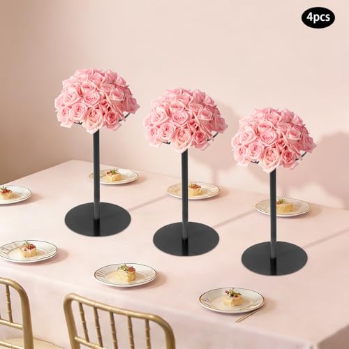Support de fleurs en métal décoration mariage centre de table réception noir - 3