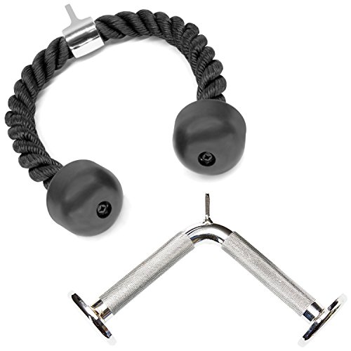 A2ZCARE Tricep V Shaped Press Down Bar (Tricep Rope + V-Shaped Bar)