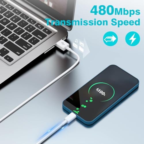 Image of KUZOOM 120W Fast Charging USB To Type C Cable For Vivo V30 /V29 /V28 /V27 /V25 /V23 /V21 /iQOO Neo 9 Pro /12 /7 Pro /Z7 /Z6 /11 Series 3.3 Ft, White
