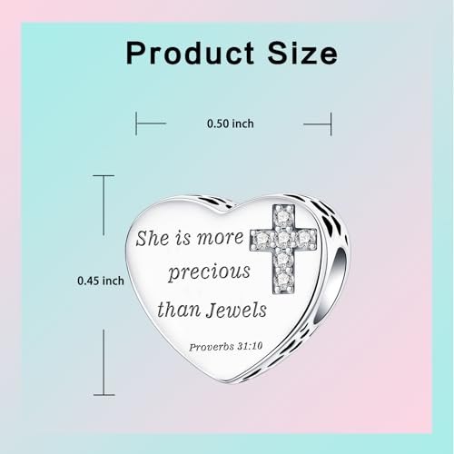 Image of LUXILLA Love You Best Friend Grandma Wife Heart Charm 925 Sterling Silver Charms Fit for Bracelets Necklace Jewelry Gift for Women