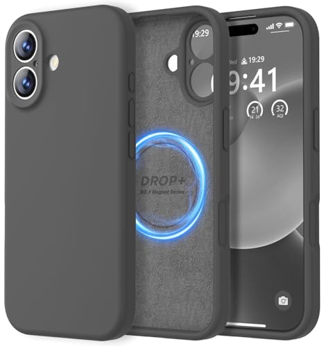Image of LOVE 3000 Designed for iPhone 17 Case, Premium Silicone [Compatible with Magsafe][Soft Anti-Scratch Microfiber Lining] Shockproof Protective Phone Case for Men Women 6.3 inch, Black