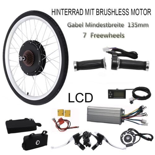 26 Zoll 36V 800W E-Bike Hinterrad Umbausatz LCD Motor Conversion Kit(außer Batterie)