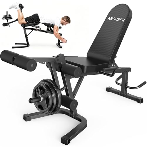 ANCHEER Leg Extension and Curl Machine, 880LBS Adjustable Leg Curl Machine, Seated Leg Extension and...