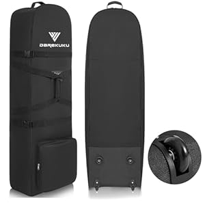 Large Soft Golf Travel Bag with Stabilizing Straps, 900D Heavy Duty Oxford Wear Resistant, Golf Travel Cover for Airlines, Upgraded Rubber Wheels, Larger Handle Style (Black)