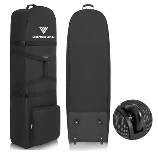 DAREKUKU Soft Golf Travel Bags with Stabilizing Straps, Heavy Duty 900D Polyester Oxford Wear Resistant, Extra Storage Pocket, Upgraded Rubber Wheels