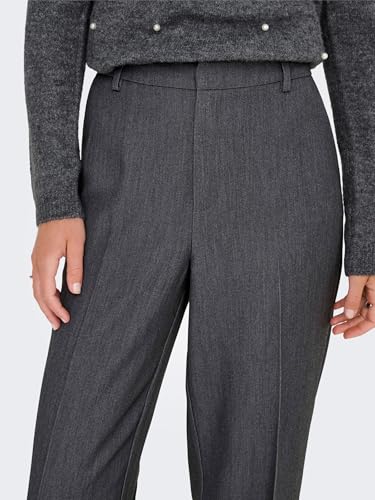 ONLY Damen Onlhattie-Lana Hw Wide Mel Pant TLR Hose, Dark Grey Melange, 38W x 32L