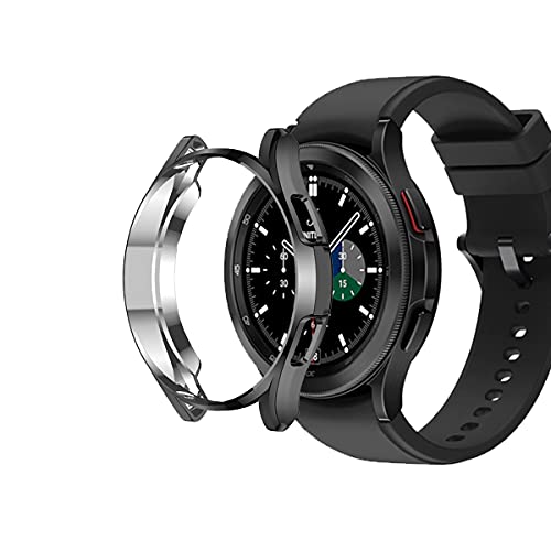 LDFAS Galaxy Watch 4 Classic 46MM Case, Silicone Shock-Proof and Protector Cover Compatible for Samsung Galaxy Watch4 Classic 46MM (2021) Smartwatch,Black