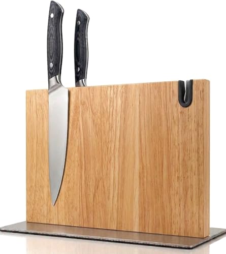 Porte Couteaux Magnétique Cuisine XL avec Aiguiseur Support Magnétique Couteaux Cuisine fabriqué...