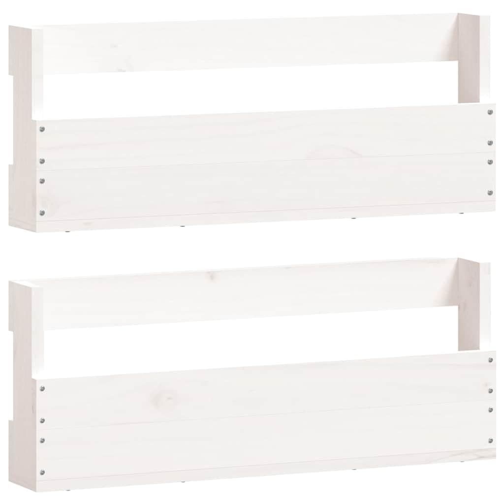 vidaXL Estantes de Zapatos de Pared 2 uds Madera Pino Blanco 59x9x23cm