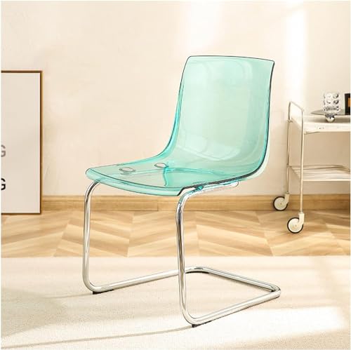 Silla minimalista de acrílico transparente con respaldo, elegante asiento de ocio transparente para sala y oficina, muebles para decoración del hogar