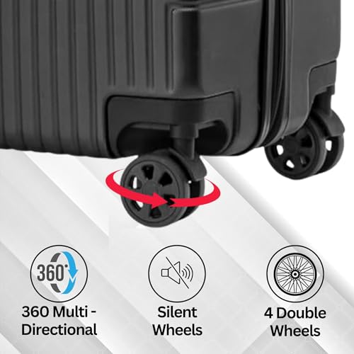 Dk Luggage 28" Large Lightweight Hard Shell Suitcase 4 Wheel Spinner Luggage ABS-30 Black - 6