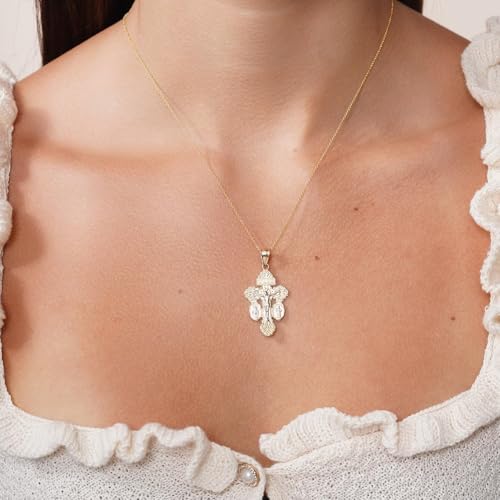 Jewelry America 14k Yellow Gold Cross of Pardon Crucifix Pendant with Miraculous Saint Medals2