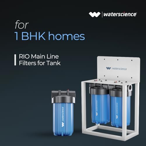 Image of WaterScience RIO Single Stage 10-Inch Mainline Hard Water Filter for Tank | Water Softener for Home | Applicable for 1BHK Home & Bathroom | Whole House Water Filter | Wall Mount - 2Y Warranty