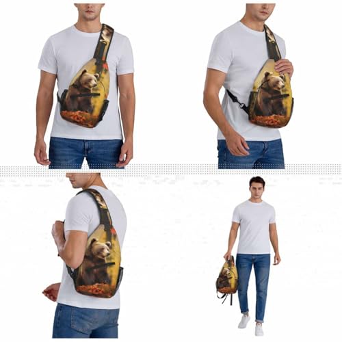 Mochila tipo sling negra para senderismo y uso diario miniatura 6