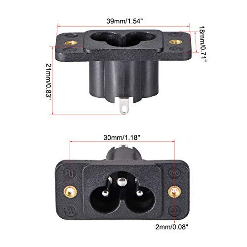 Lot De 10 Prises Encastrées IEC C6 250V 2.5A - Adaptateur Alimentation 3 Broches Pour Ordinateurs Portables, Moniteurs & Électronique