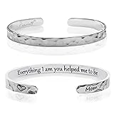 Carviell Bracelets Gifts for Mom, Stainless Steel Cuff, Mom Birthday Gifts from Daughter, Mother of the Bride Gifts, Mother's Day Present