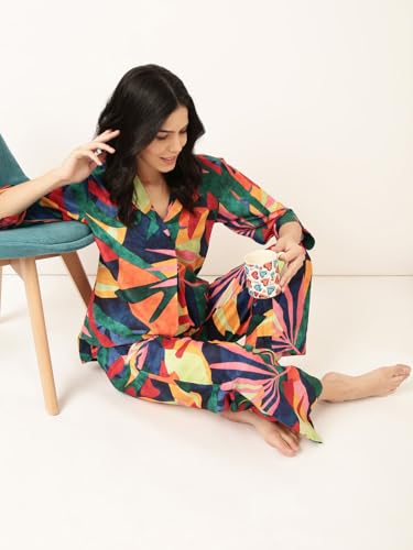 Image of STORIES OF BANNO'S SWAGGER | Woman Tropical Printed Co-ord Set | Pajama Set | Coord Set for Women