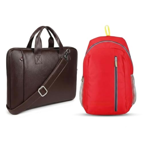 Image of Laptop Bags for Men & Women | PU Leather Laptop Messenger Bag & Laptop Backpack | Fits Up to 15.6 Inch Laptop | Office, Business, College & Travel Bags