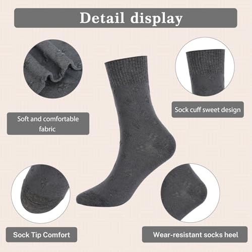 Image of YOYOU Ruffle Crew Socks Women, Frilly Socks, Girly Scalloped Lettuce