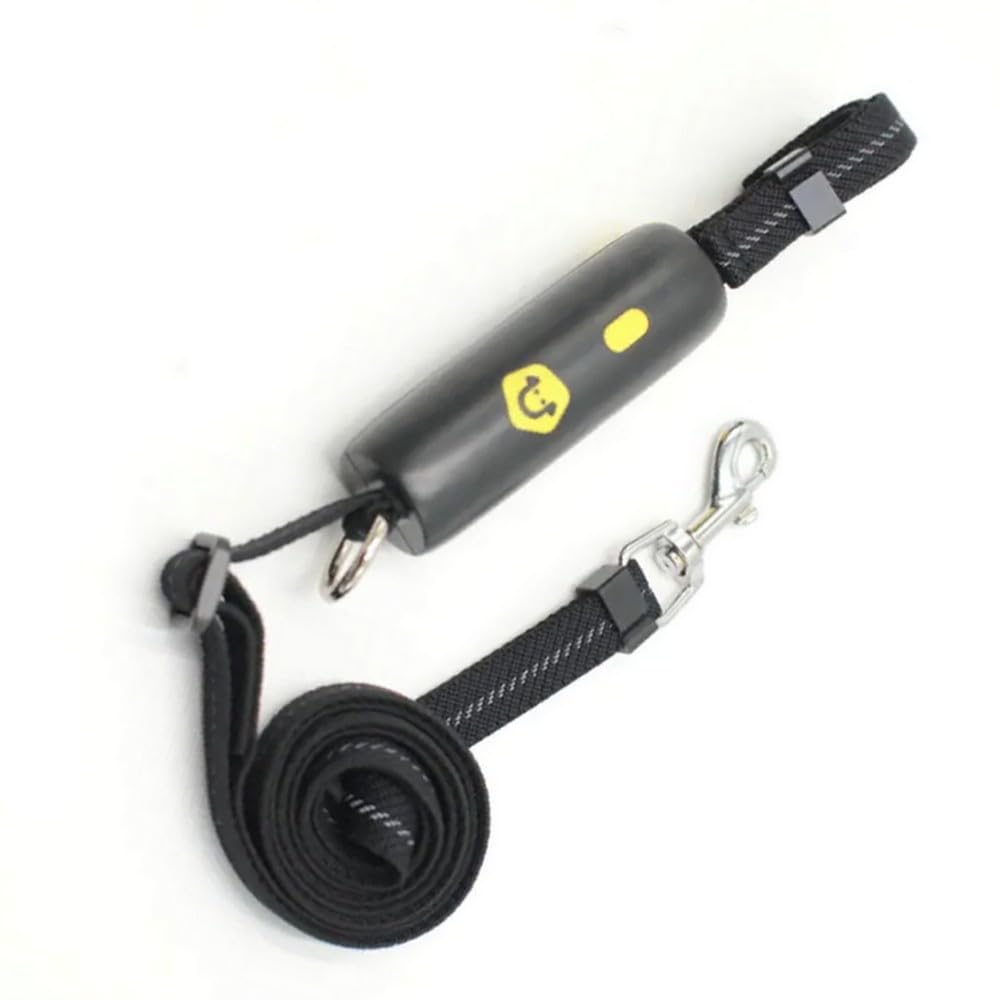 Adjustable and Length-Regulable Dog Leash SMILE ITEMS - Anti-Loss Hook Design, 1m to 1.6m Long for Comfortable and Safe Walks (Black)