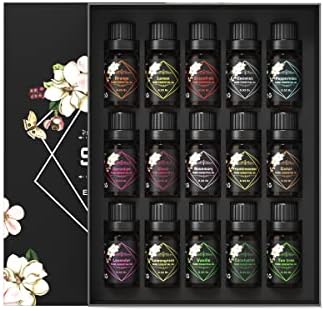 Essential Oils Set , 100% Pure & Natural Essential Oils Gift Set for Yoga, Massage, Diffuser, DIY, – Organic and Pure Oils 15 Pack (10ml)