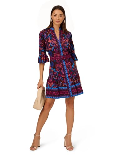 Image of Adrianna Papell Printed Short Flounce Dress