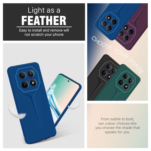 Image of WOW IMAGINE Back Cover for Mi Redmi Note 15 5G 2025 | Poco M8 5G | Blade Series Ultra Thin Case with Lightweight Design | Camera Protection | Soft Matte Silicone Flexible Mobile Case - Blue