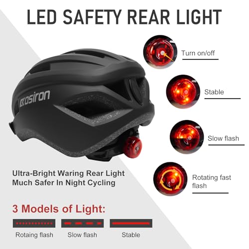 Ckorison Bike Helmet Adult Men Women Bicycle Helmet With Light Detachable Visor Lightweight Mountain Road Bike Helmet Adjustable Size Cycling Helmet thumb #2