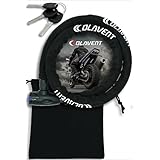 OLAVENT(オーラヴァン) ワイヤーロック バイクロック 【耐久テスト済み】 極太 直径22mm×1200mm 厚手カバー バイク 自転車 盗難防止 頑丈 (1200mm, ブラック）