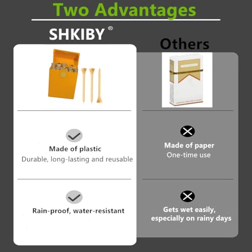 Premium Bamboo Golf-Tees | 18 Count, 2-3/4 or 3-1/4 Inch Wooden Tees | Pop-up Packaging and Cool Organization | Funny Golf Accessory for Golfers