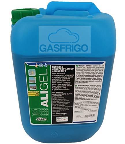 GASFRIGO® - LIQUIDO GLICOLE DA 10 KG ANTIGELO PANNELLI SOLARI USO ALIMENTARE PURO DA DILUIRE