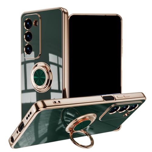 LUNBER-ARMOR�EFor OPPO A5 5G �P�[�X �ϏՌ� �J�o�[ ���b�L TPU �\�t�g ��̌^�����O�t�� �X�^���h �}�O�l�b�g�ԍڃz���_�[�Ή� �w�ʃP�[�X For �I�b�|(�O���[��)