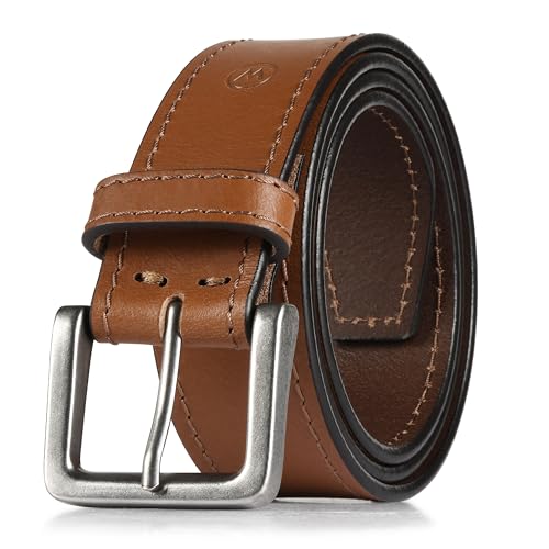 Wrangler Men's Leather Country Casual Belt for Jeans, Khakis & Dress Pants