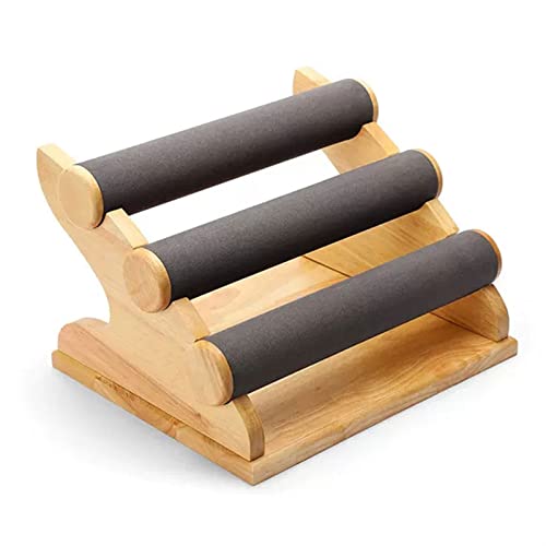 Présentoir à bracelets 3 niveaux et socle bois détachable pour bijoux
