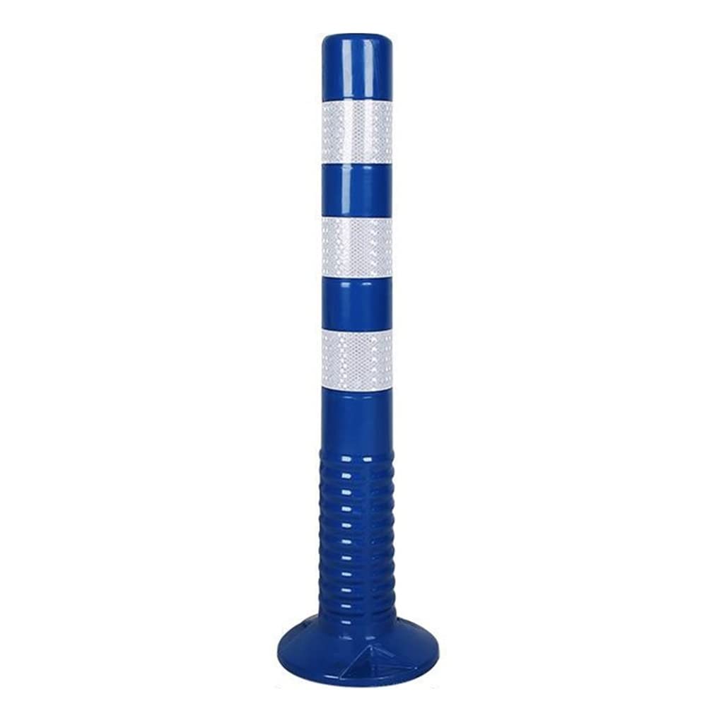 WDSOPK Safety Parking Post Bollards 75cm Traffic Safety Bollard Post, Parking Barrier Reflective Posts, Flexible PU Parking Barriers, Traffic Safety Visible Warning Sign（Black (Black 19-3911tcx)）
