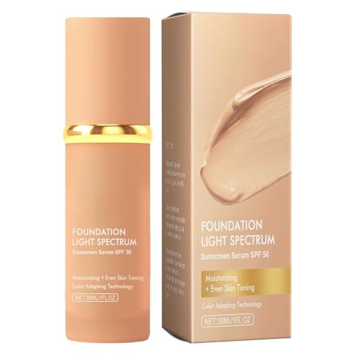 Color Changing Face Foundation - SPF50 Sunscreen Foundation | 30 Ml Corriente De Crema De Cubierta Tibia De 30 Ml | Hidratación Impermeable, Base De Maquillaje De Cobertura Completa, Fundación De Rete