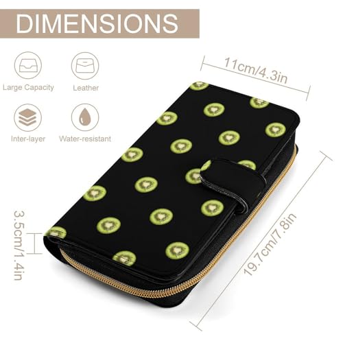Kiwi Fruit with Heart Printed Wallet RFID Blocking Credit Card Holder Wallet Travel Slim Clutch Gifts for Men Women2