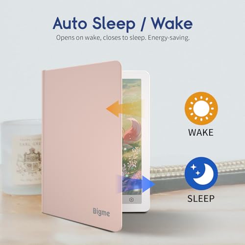 Image of Back Case for Bigme B6 Color E-Reader Leather Cover Supports Magnetic Adsorption, Thin & Light, Auto Sleep /Wake, Pink